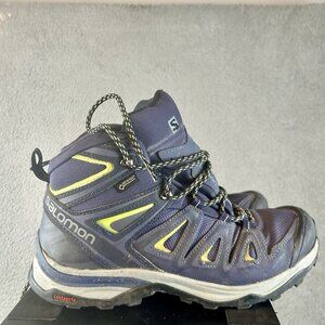 Salomon X Ultra 2 Mid Hiking Boots Womens Size 8 Purple Blue Athletic Gore GTX